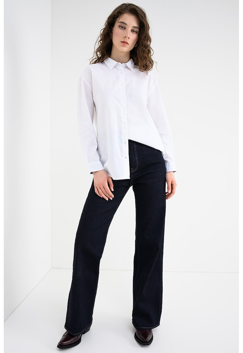 Camasa de in si bumbac Bernadette - Alb optic