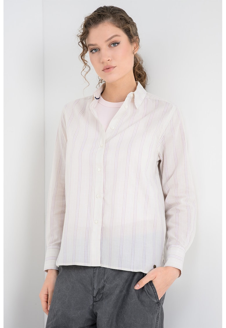 Camasa cu maneci lungi si dungi Bain - Bej/Maro deschis