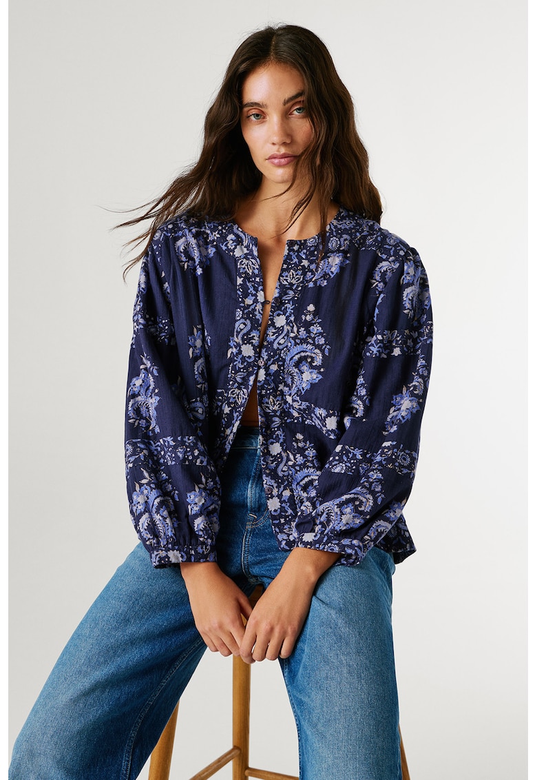 Bluza cu motive orientale Blita - Bleumarin