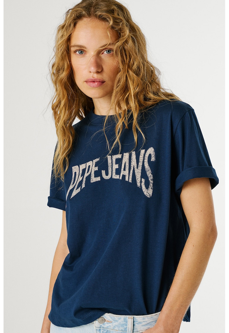 Tricou cu imprimeu Maca - Bleumarin
