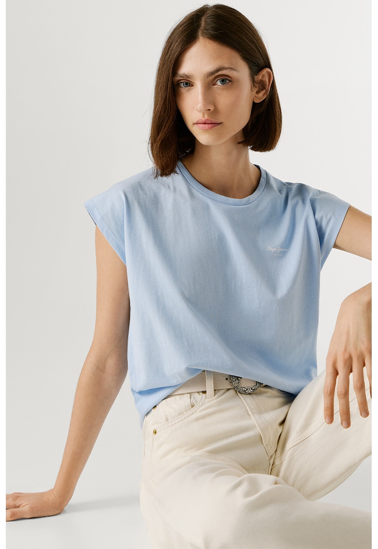 Tricou din bumbac Bloom - Albastru deschis