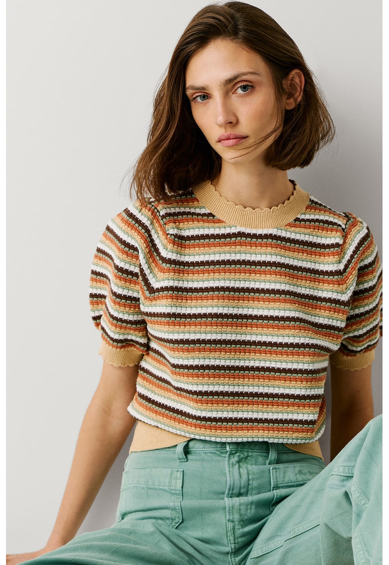 Pulover tricotat cu dungi - Multicolor