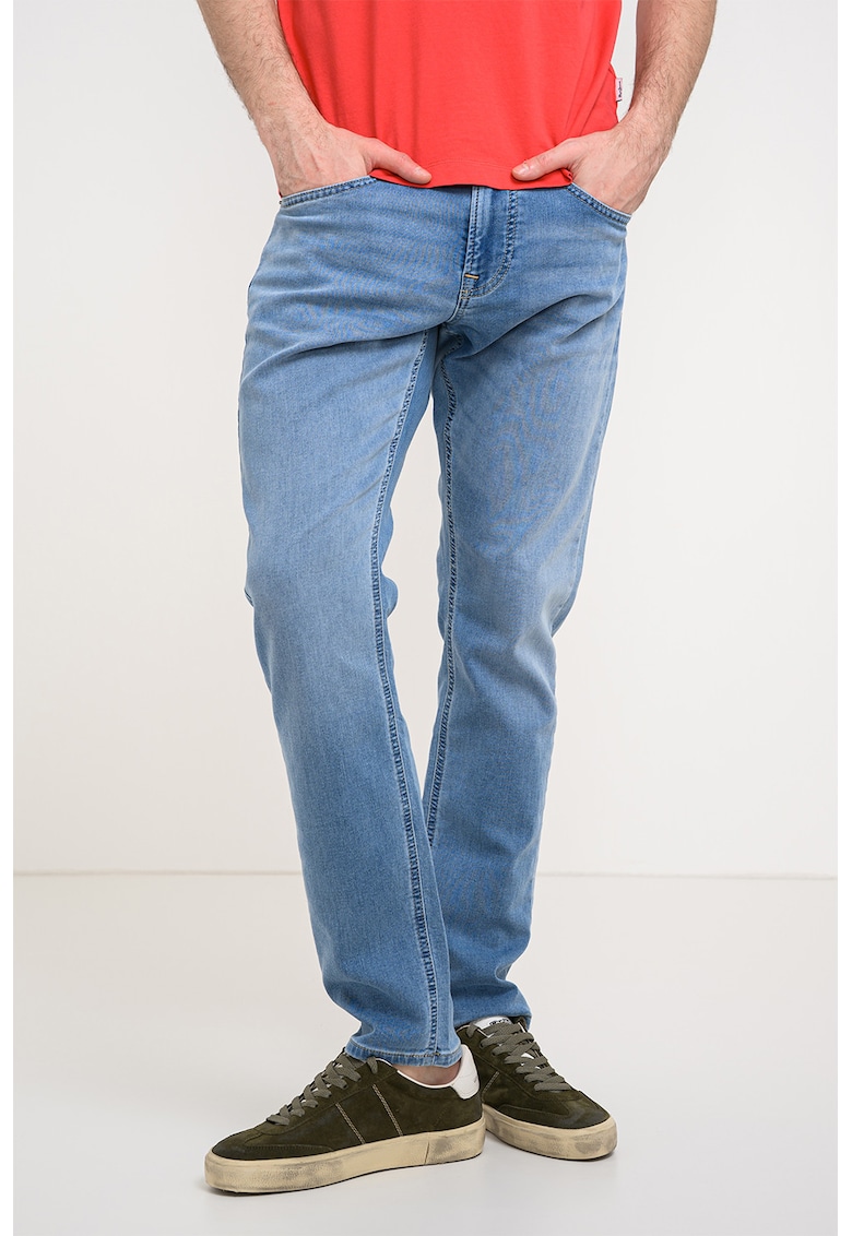 Blugi slim-fit cu talie medie - Bleumarin