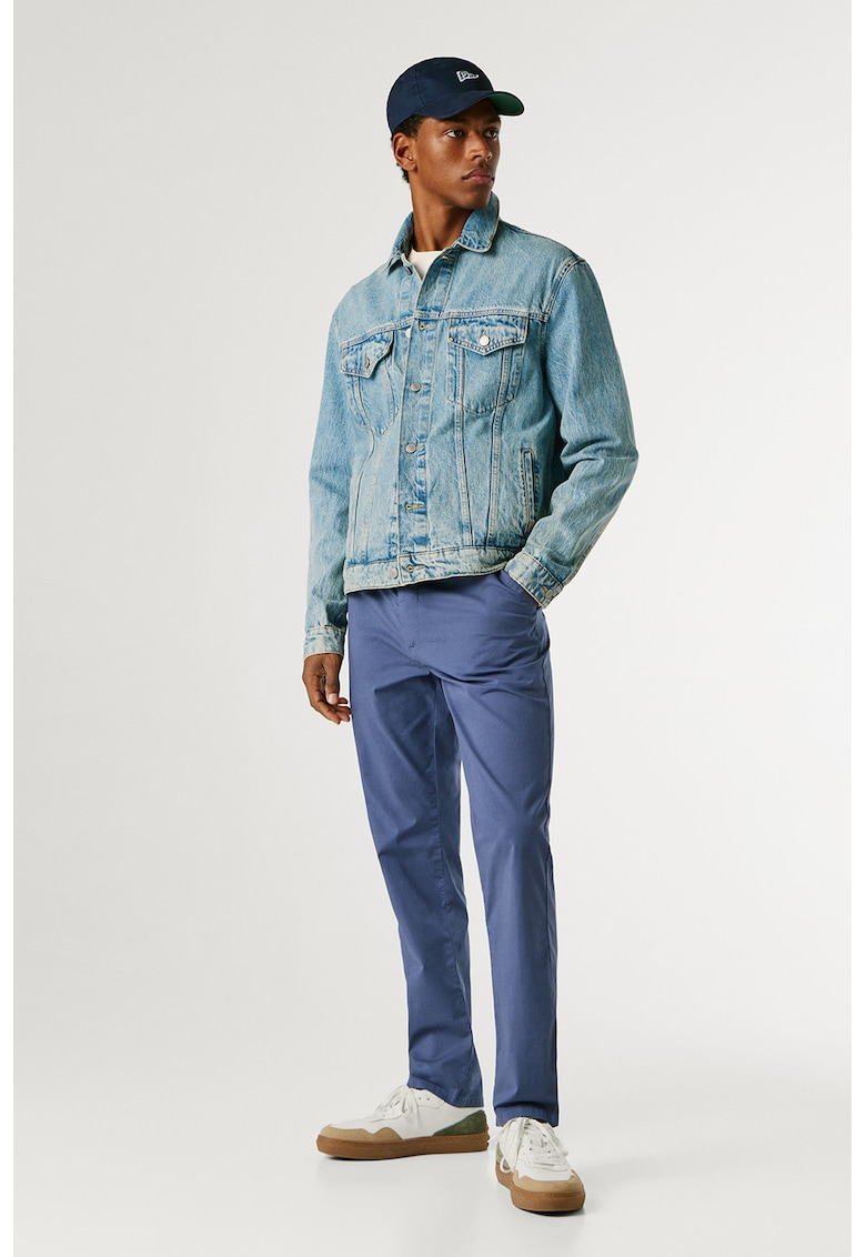 Pantaloni Chino cu croiala slim-fit - Albastru stins