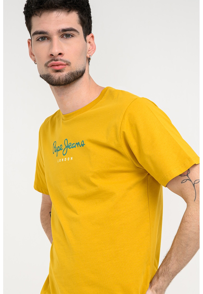 Tricou din bumbac cu imprimeu logo Eggo - Galben