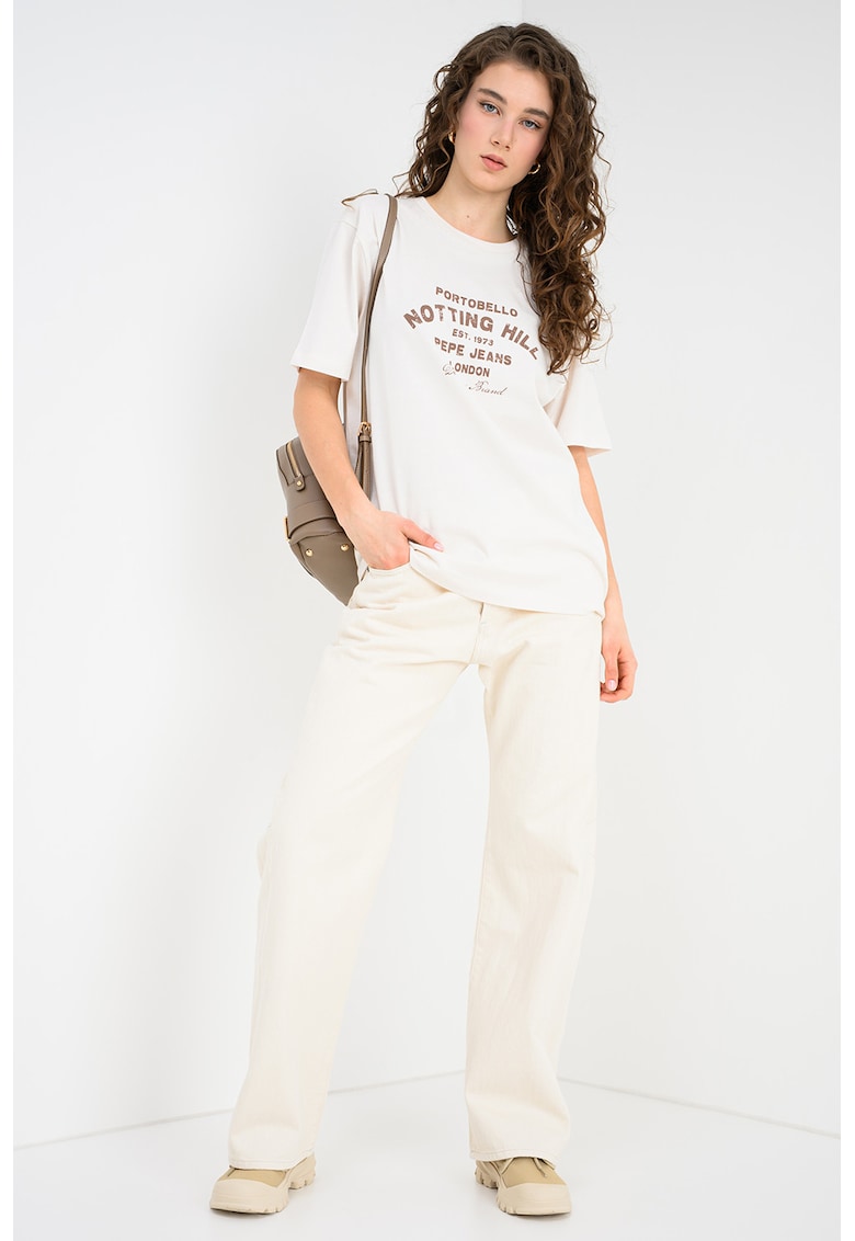 Tricou cu impfrimeu text Garrey - Alb murdar