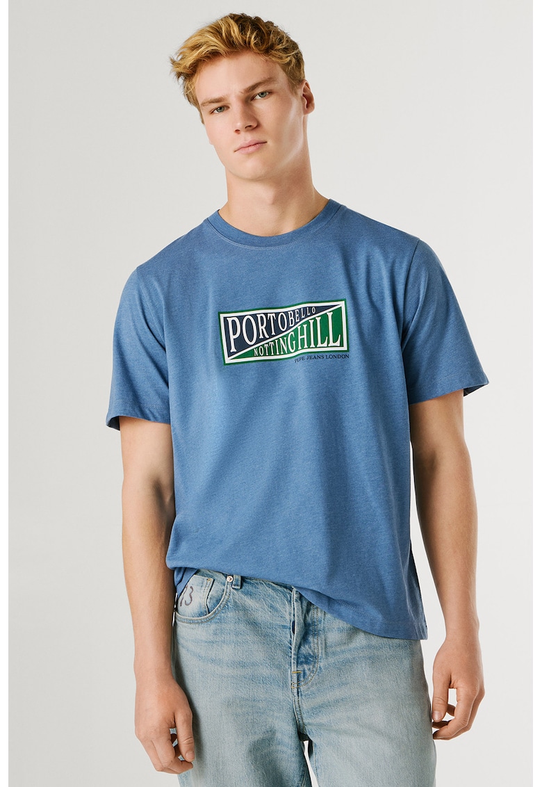 Tricou regular-fit cu imprimeu George - Verde/Albastru ultramarin/Albastru prafuit