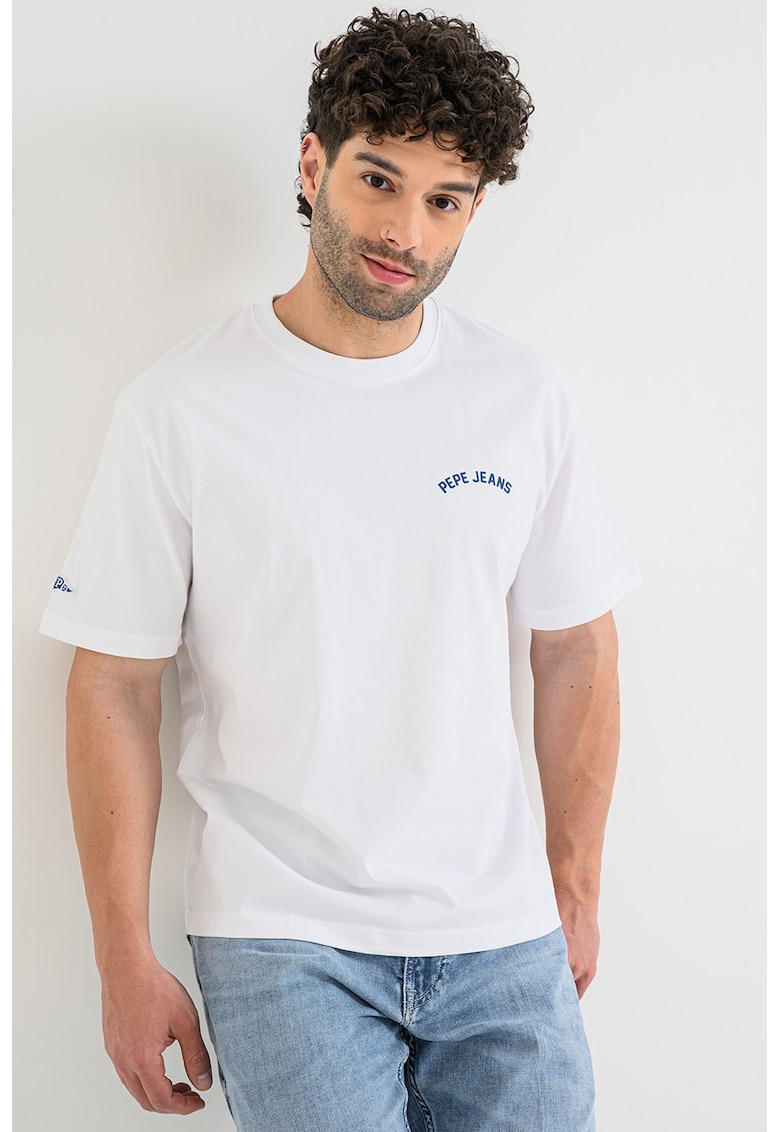 Tricou cu imprimeu grafic pe partea din spate Gideon - Alb/Albastru