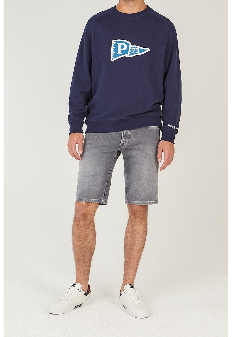 Bermude slim-fit din denim Gymdigo - Gri melange