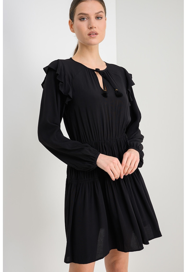Rochie cu volane Emma - Negru