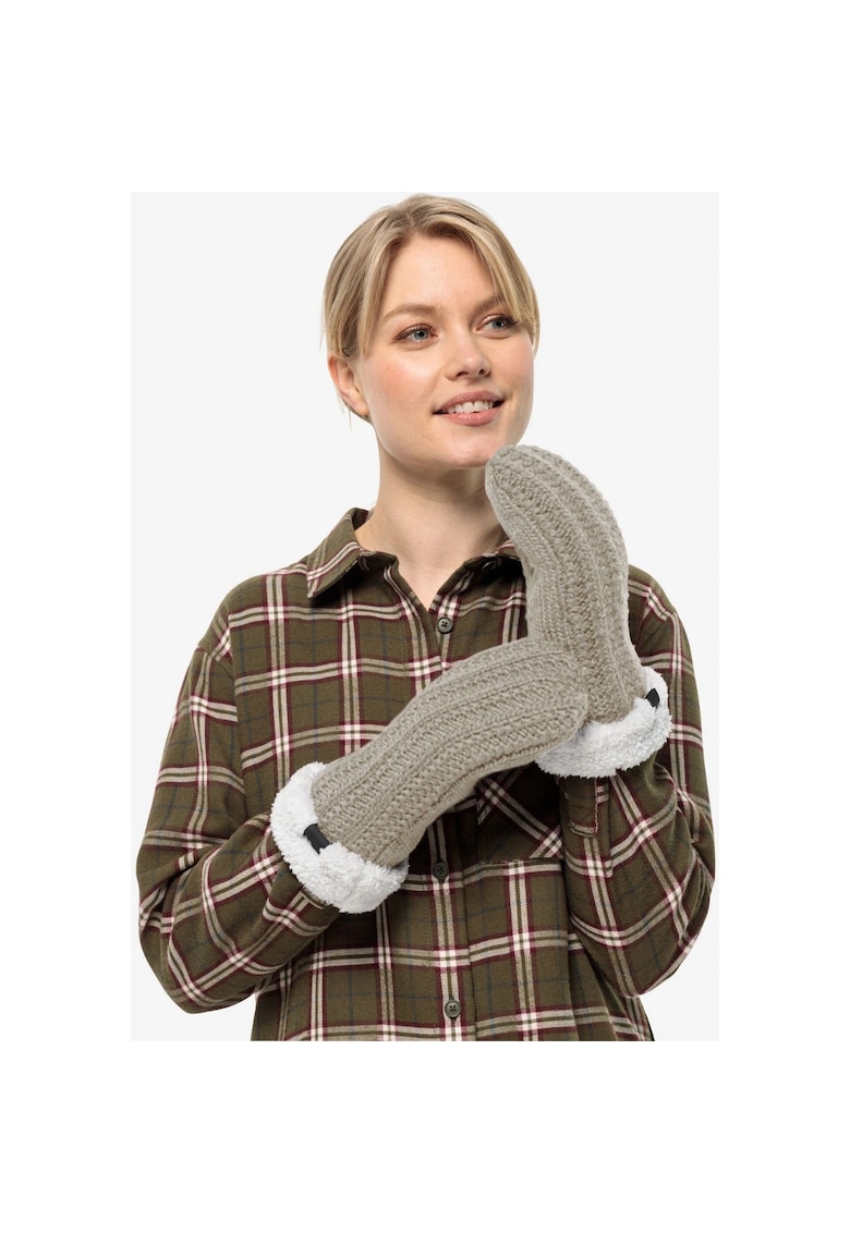 Manusi cu garnitura din blana artificiala - Gri