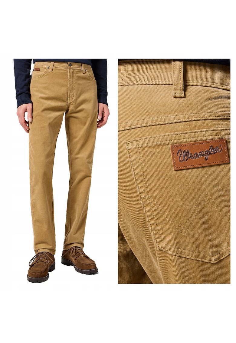 Pantaloni Barbati - Texas Slim - Regular Fit - Cu Fermoar - 5 Buzunare - Lungi - Bumbac - Maro - Maro camel deschis