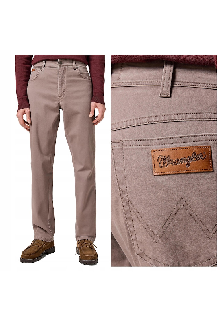 Pantaloni Barbati - Texas - Regular Fit - Cu Fermoar - 5 Buzunare - Lungi - Bumbac - Maro - Gri