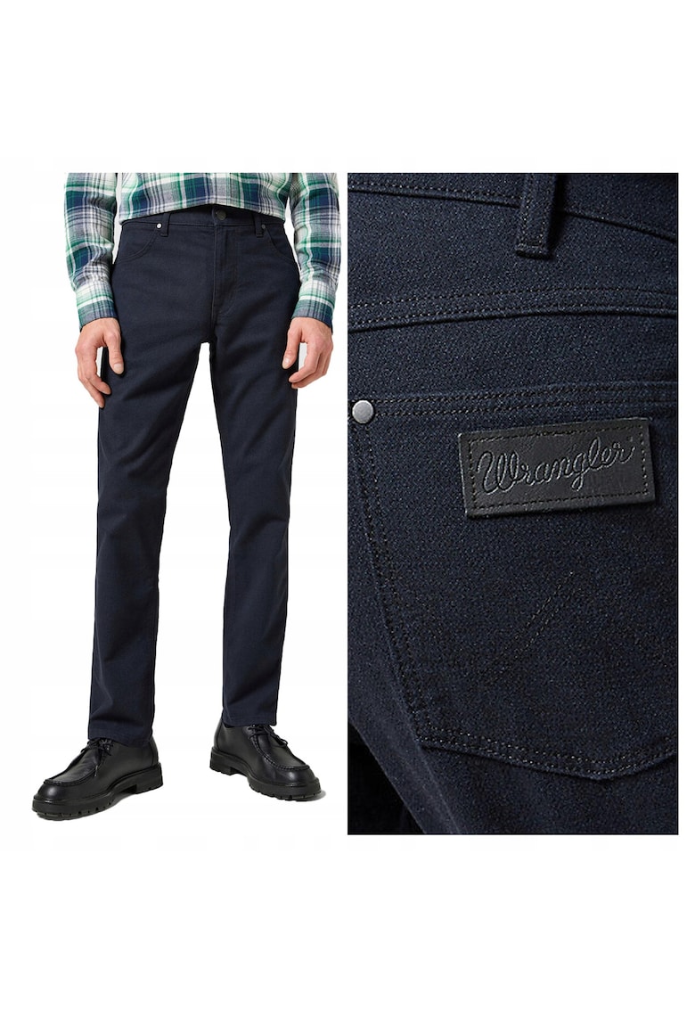 Barbati - Greensboro - Straight Fit - Talie Medie - Fermoar - Lungi - 5 Buzunare - Bumbac - Verde - Albastru