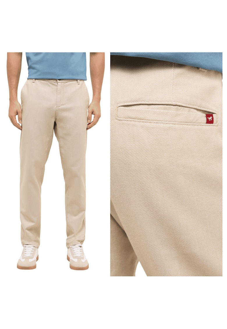 Pantaloni Barbati - Style Daytona Chino - Slim Fit - Cu Fermoar - 5 Buzunare - Lungi - Bumbac - Bej - Bej