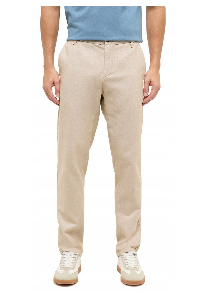 Pantaloni Barbati - Style Daytona Chino - Slim Fit - Cu Fermoar - 5 Buzunare - Lungi - Bumbac - Bej - Bej