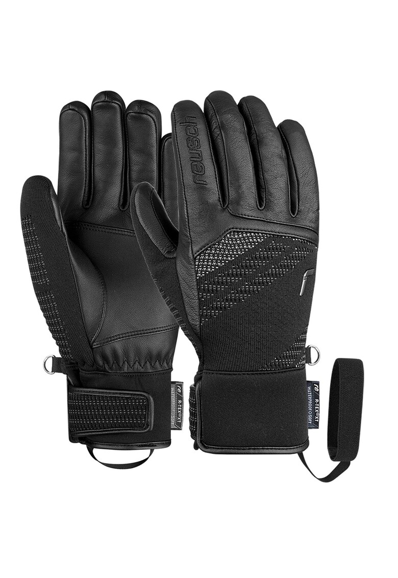 Manusi unisex pentru ski Re:Knit Eclipse - impermeabile - Negru