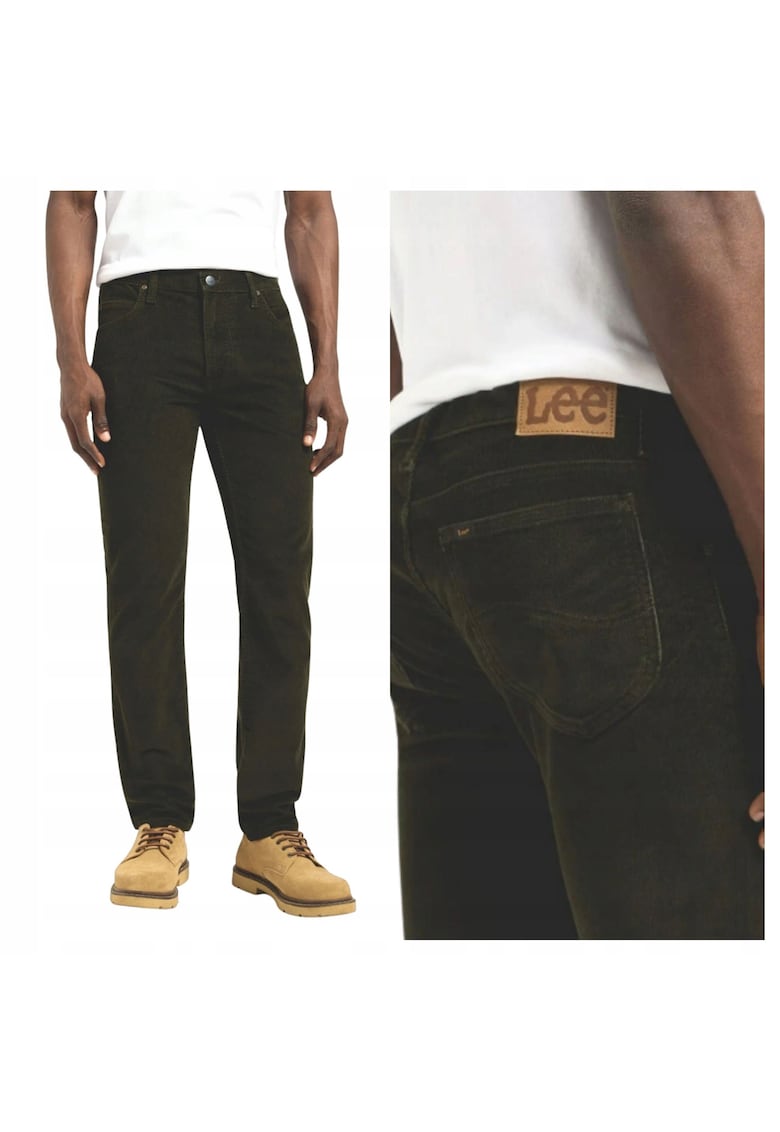 Pantaloni Barbati - Rider - Slim Fit - Fermoar - 5 Buzunare - Lungi - Bumbac - Verde - Verde