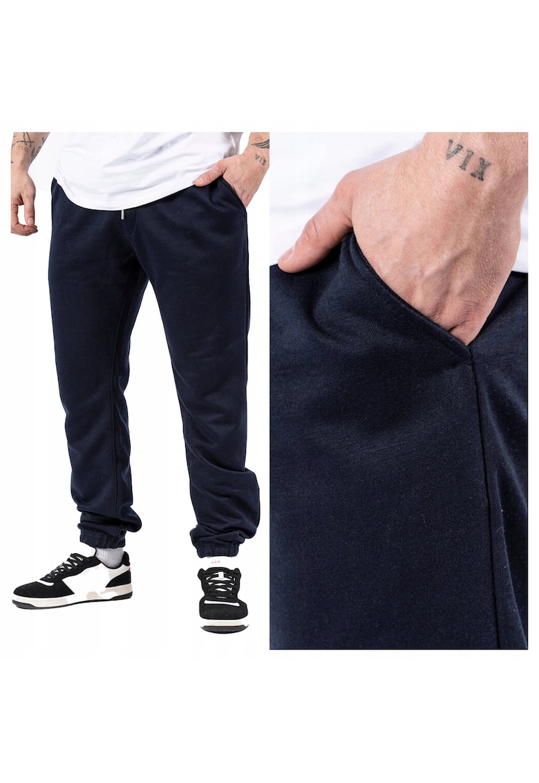Pantaloni Barbati - Colin Pants - Regular Fit - Banda Elastica - 2 Buzunare - Lungi - Bumbac - Albastru