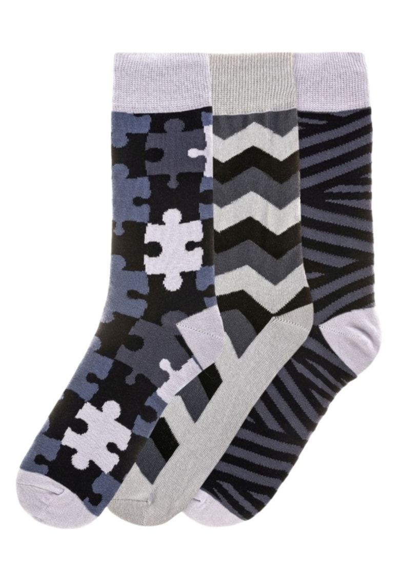 Set de sosete lungi cu imprimeu multiplu - 3 perechi