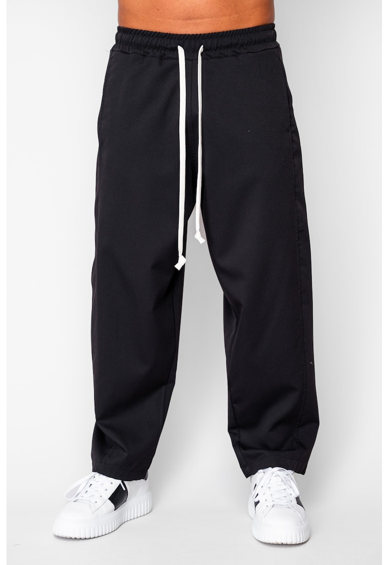 Pantaloni lungi drepti Oversized Black 20256 - Negru