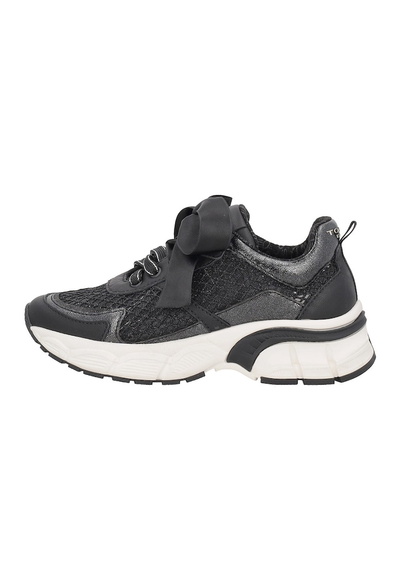 Pantofi sport cu insertii din plasa - Negru