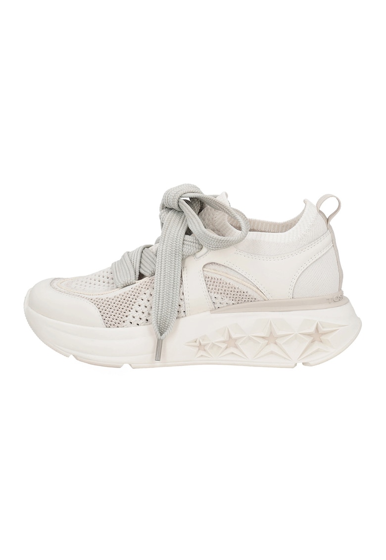 Pantofi sport cu insertii din piele - Bej deschis