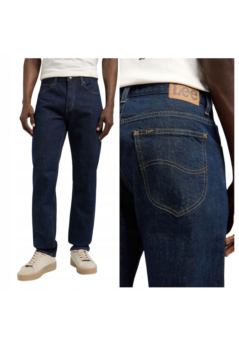 Blugi Barbati - West - Straight Fit - Talie Medie - 5 Buzunare - Fermoar - Lungi - Bumbac - Albastru