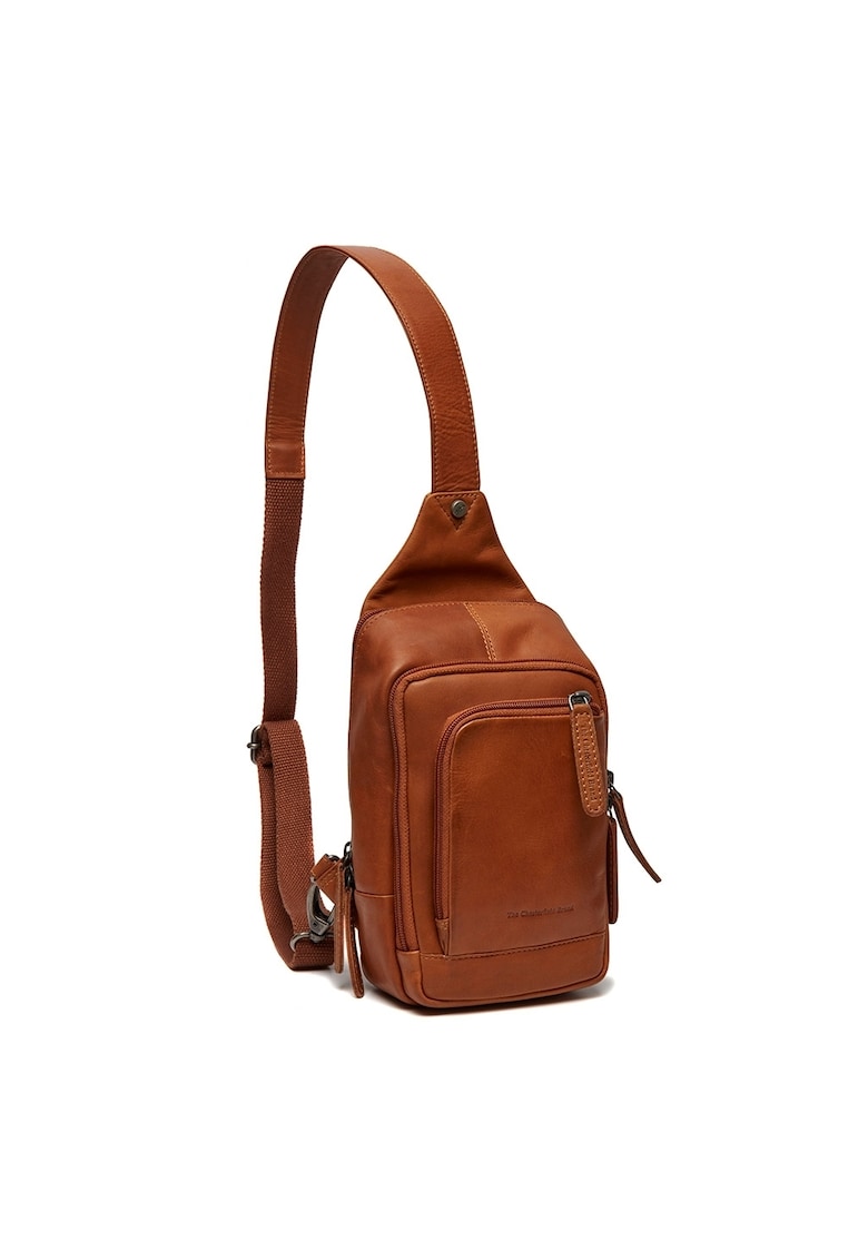 Geanta crossbody din piele naturala Riga - 1.9 L - Coniac