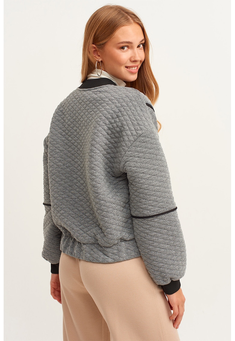 Jacheta bomber matlasata - Negru/Gri inchis