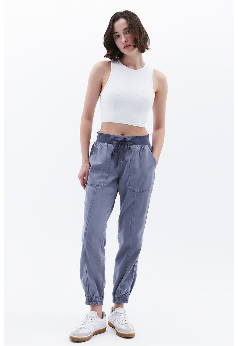 Pantaloni jogger din amestec de lyocell - Gri carbune