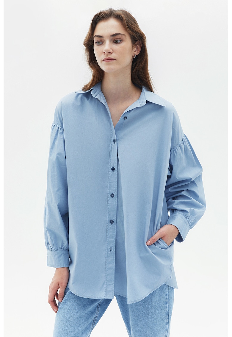Camasa lejera cu maneci bufante - Albastru deschis