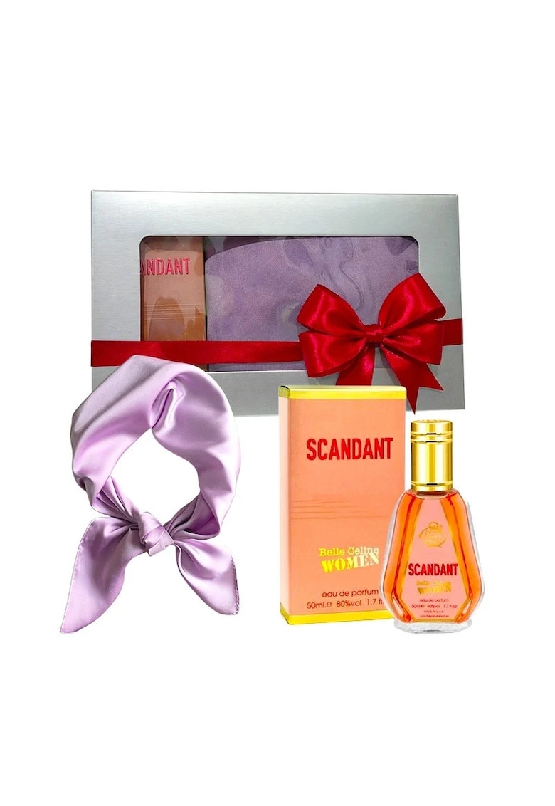 Set Elysa – Parfum Scandant Belle Celine Women 50ml - Esarfa satinata lila