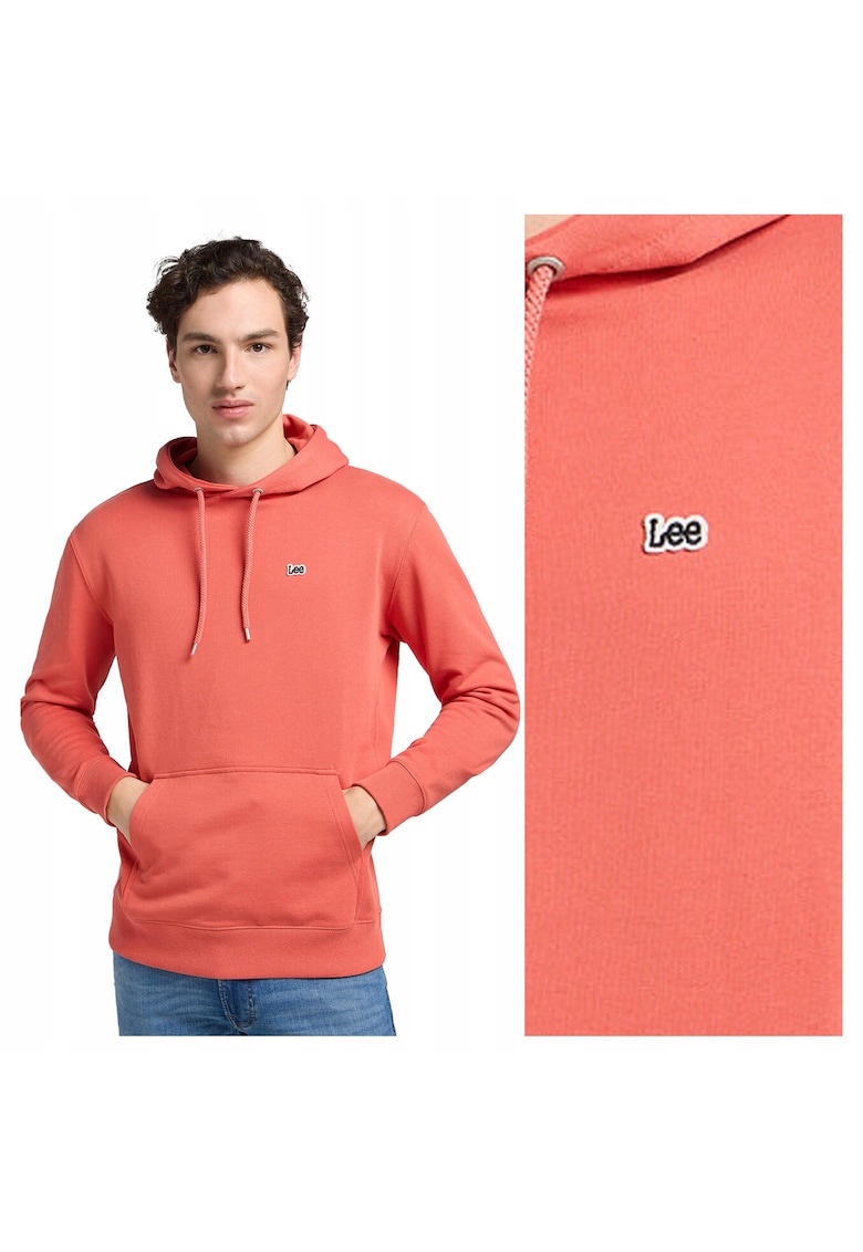 Hanorac Barbati - Regular Fit - Cu Gluga - 2 Buzunare - Maneci Lungi - Bumbac - Fara Inchidere - Rosu - Portocaliu
