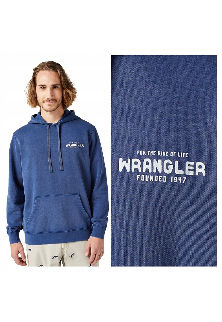 Hanorac Barbati - Regular Fit - Cu Gluga - 1 Buzunar - Maneci Lungi - Bumbac - Fara Inchidere - Albastru - Albastru