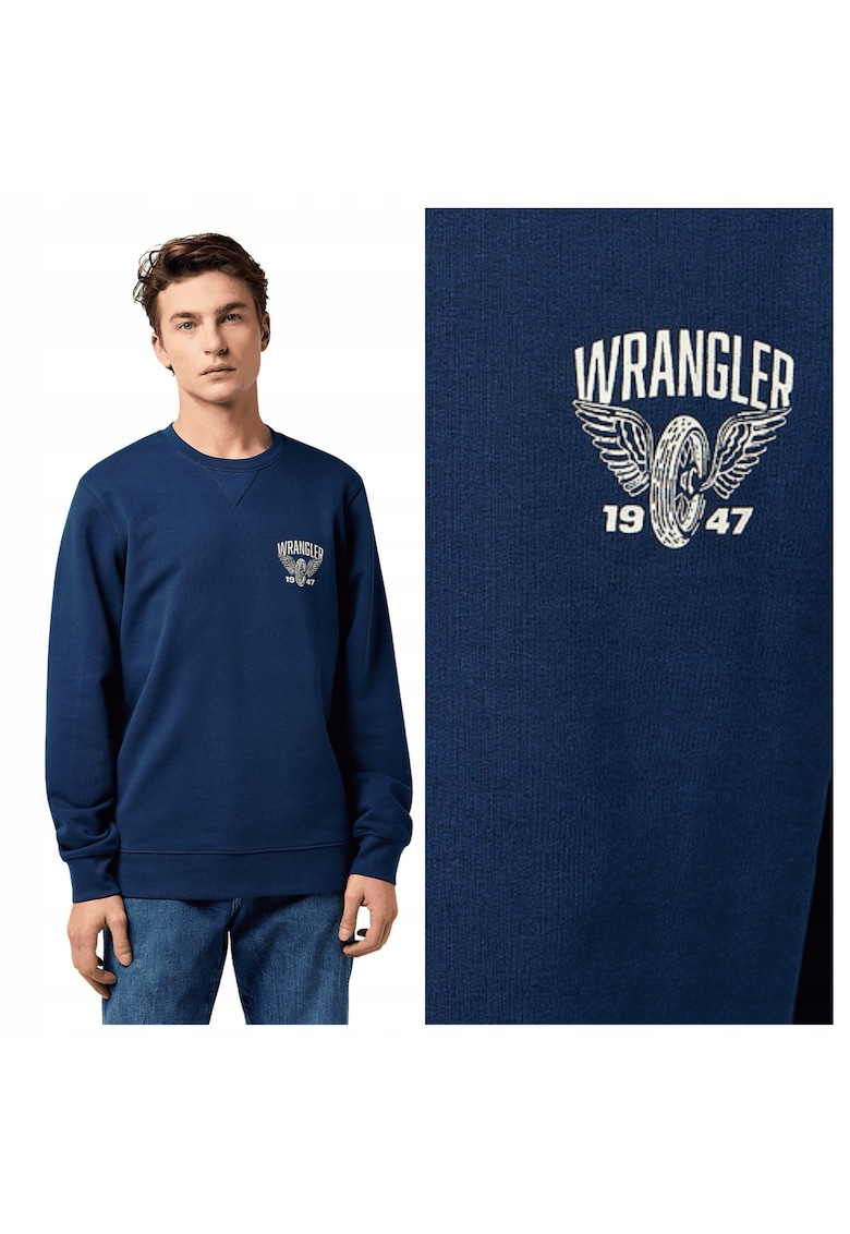 Hanorac barbatesc - Americana Crew - regular fit - bumbac - albasdwqftru - Albastru