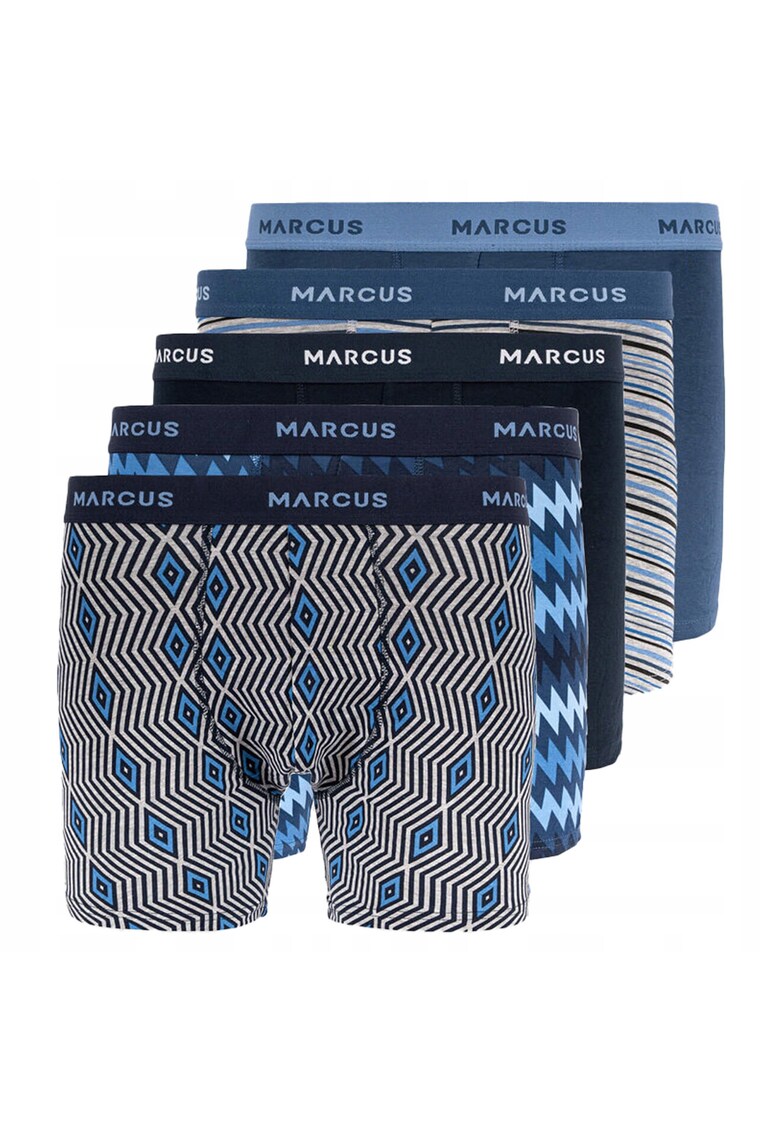 Set 5x Boxeri Barbati - Roxy Mix - Regular Fit - Cu Logo - Banda Elastica In Talie - Clasic Design - Bumbac - Confortabil De Purtat - Multicolor - Multicolor