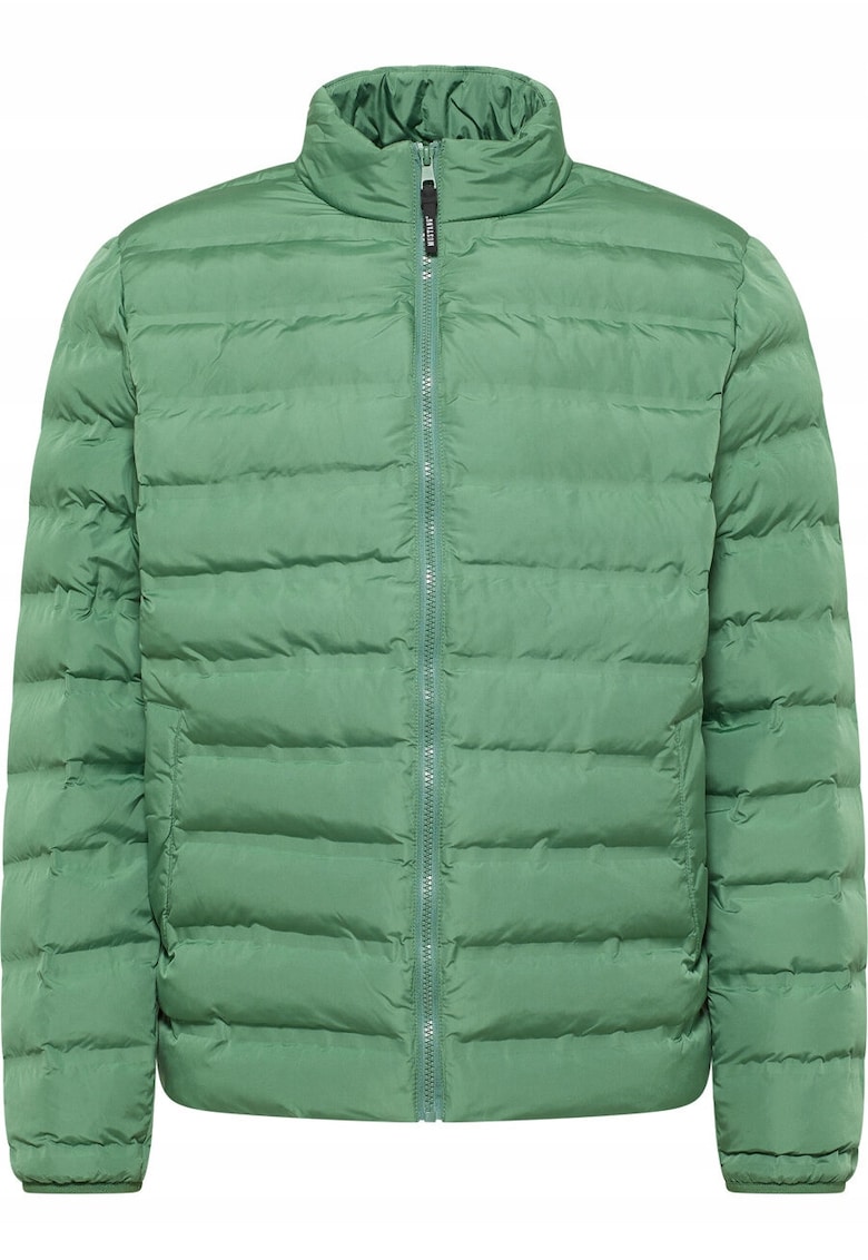 Jacheta Barbati - Creston - Regular Fit - Design Clasic - Fdwqfara Gluga - Fermoar - Bumbac - M - Verde - Verde