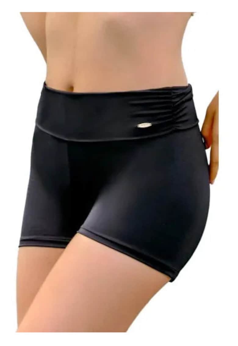 Chiloti costum de baie cu picior DS596 negru - Negru