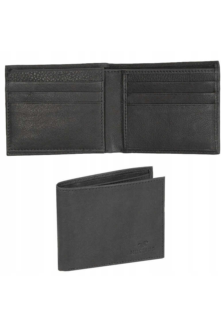 Portofel barbati - Como Wallet - piele naturala - negru - dimensiune universala