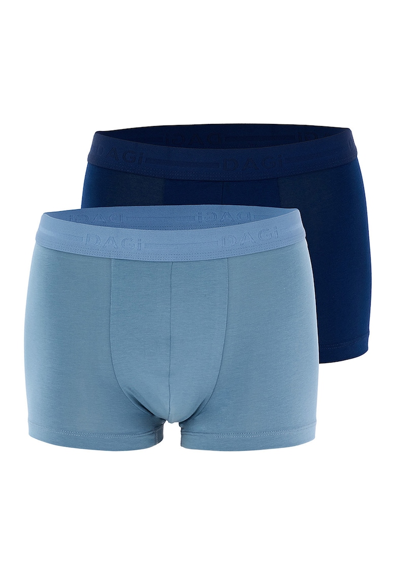 Set de boxeri cu model uni - 2 perechi - Albastru lavanda/Bleumarin