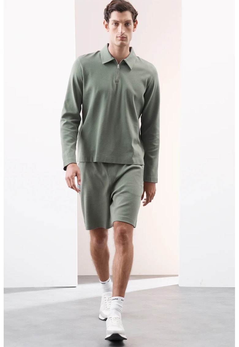 Bermude cu buzunare cu fermoar - Verde sparanghel