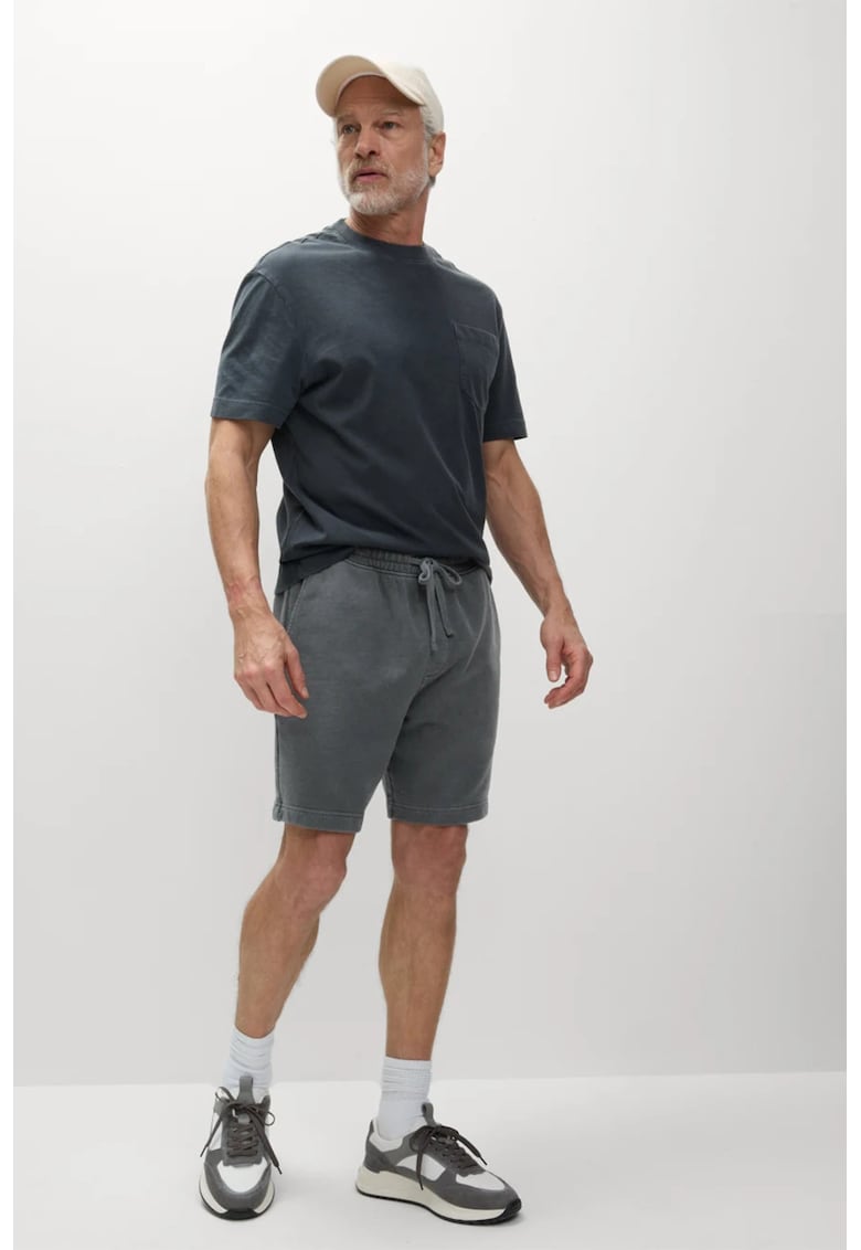 Pantaloni scurti relaxed fit din bumbac - Gri antracit