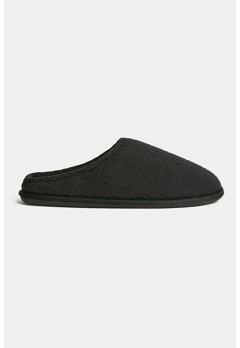 Papuci cu aspect texturat - Negru