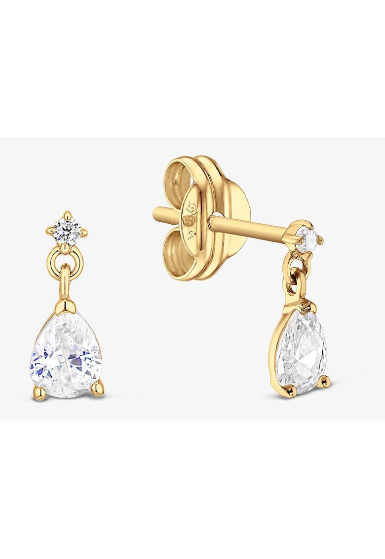 Cercei stud din aur 585 - 14K - zirconia - Naya