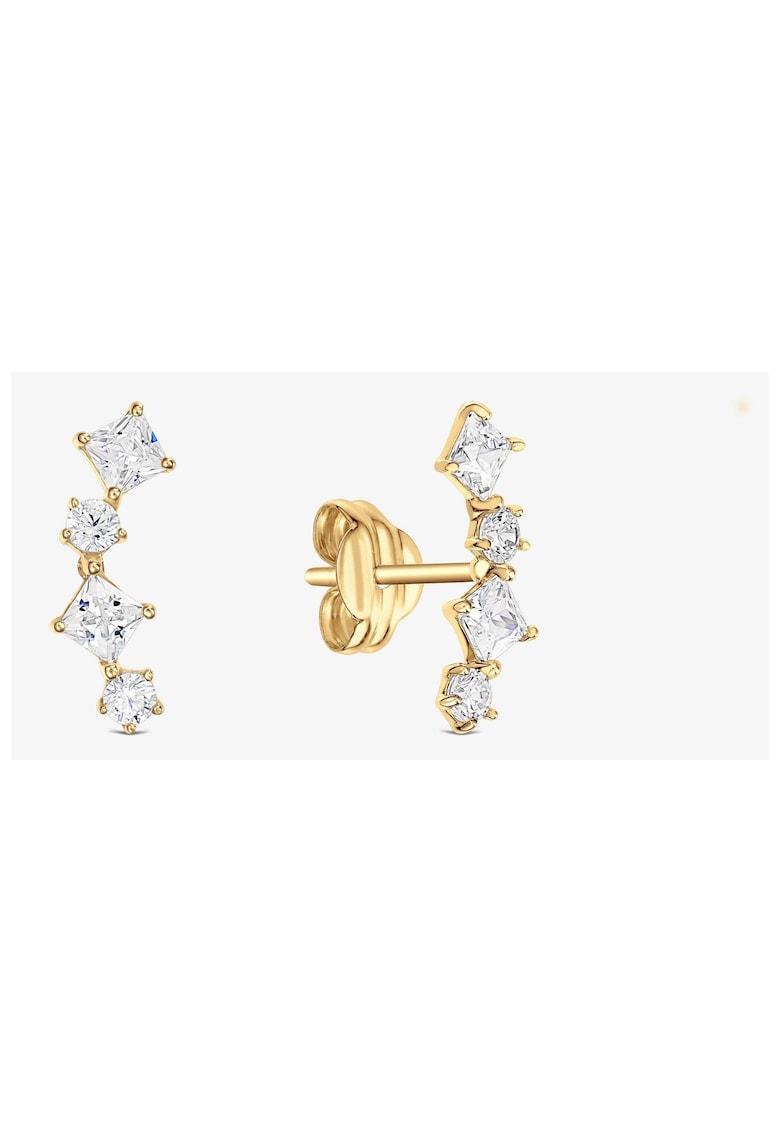 Cercei din aur 14K - zirconia - 10mm