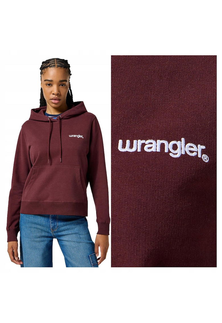 Hanorac De Dama - Regular Hoodie - Regular Fit - Cu Gluga - Maneci Lungi - Cu Logo - Bumbac - 2XL - Rosu