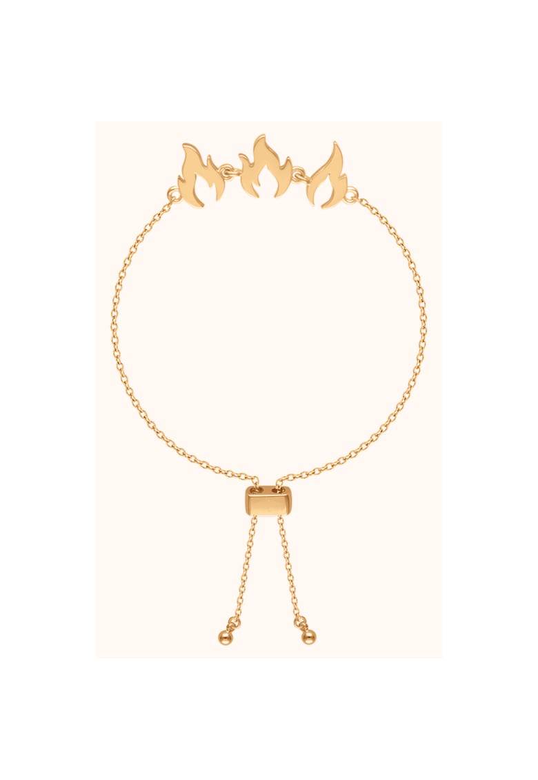 Bratara cu lant placat cu aur Flame