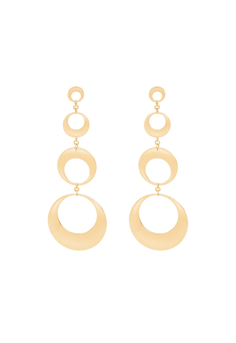 Cercei drop Lune placati cu aur de 18K