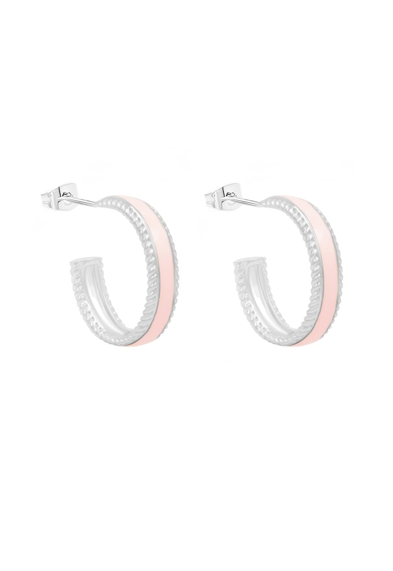 Cercei rotunzi placati cu argint veritabil